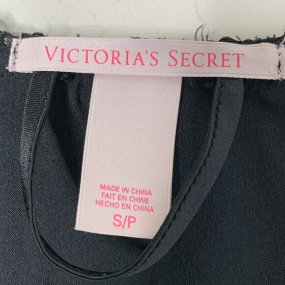 Victoria's Secret Women's Satin Lace lingerie Robe Black Size Small Y2k 2000s - Picture 5 of 9